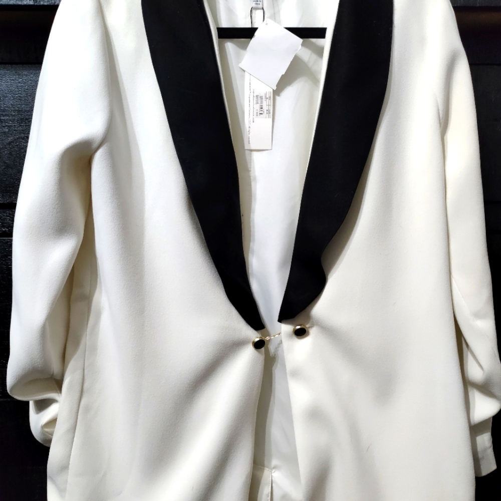 Black and white blazer
